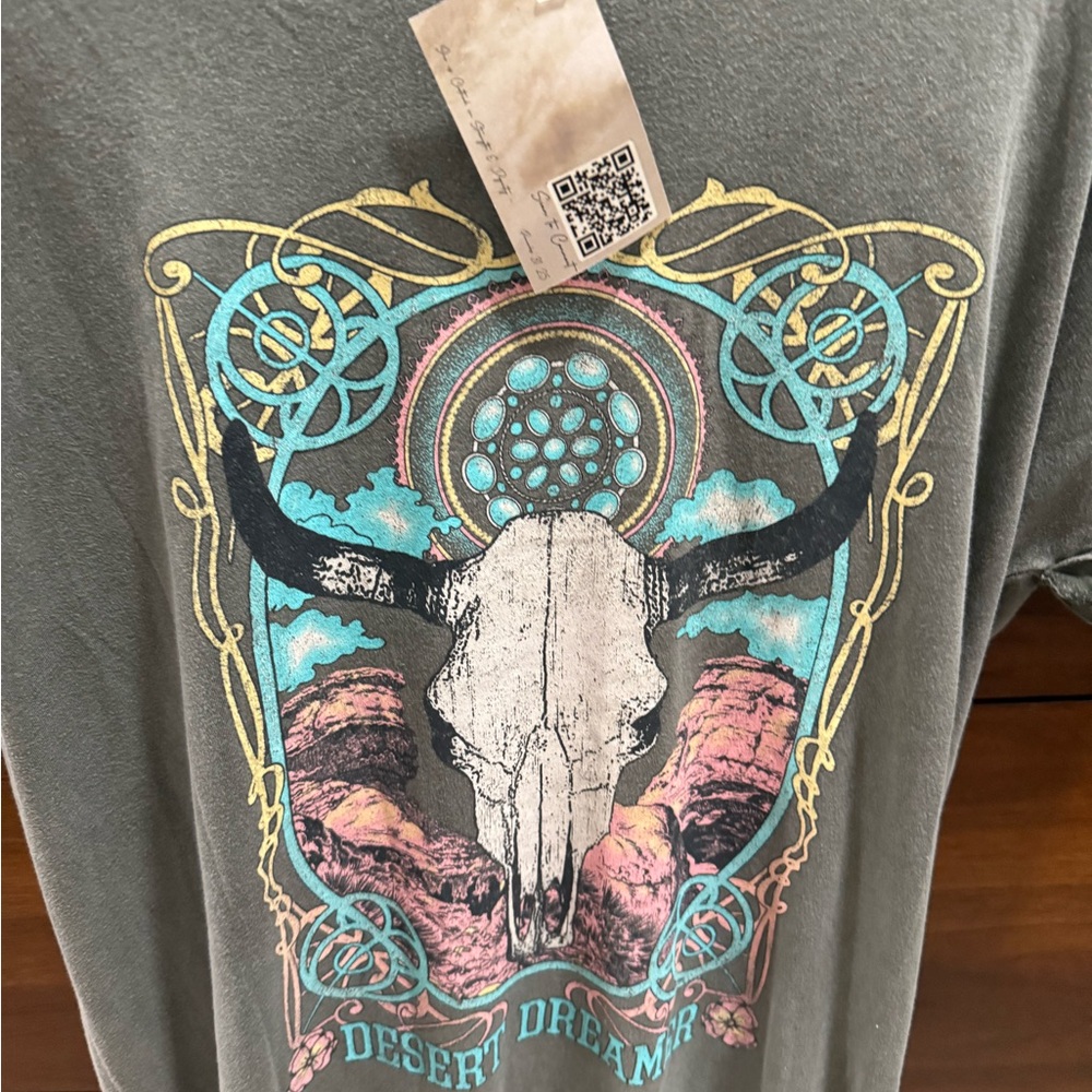 Zutter Mineral Wash Desert Dreamer Southwest Graphic T-Shirt Dress - Picture 2 of 3